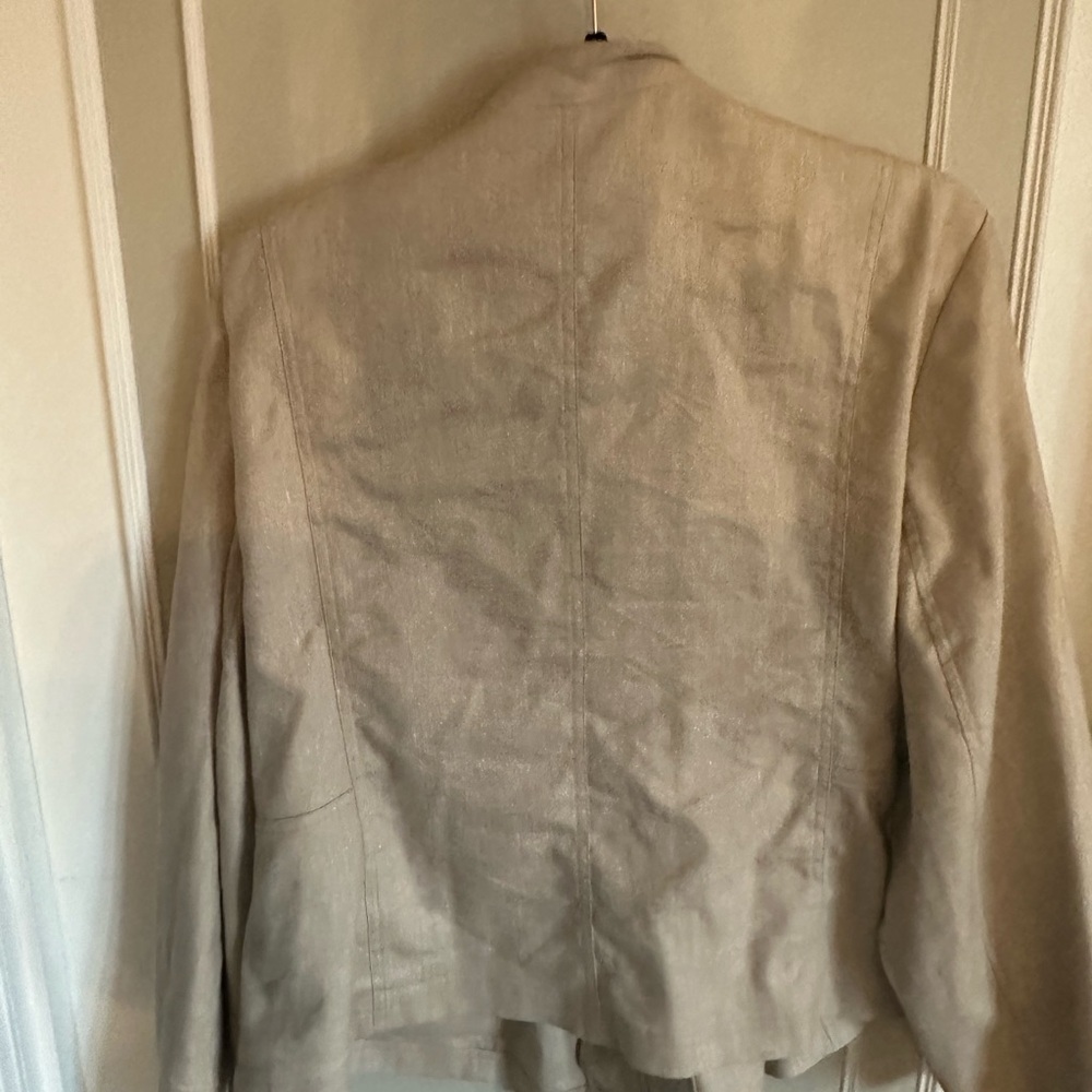 Chico's Tan with gold Threads Women's Blazer - Picture 6 of 6